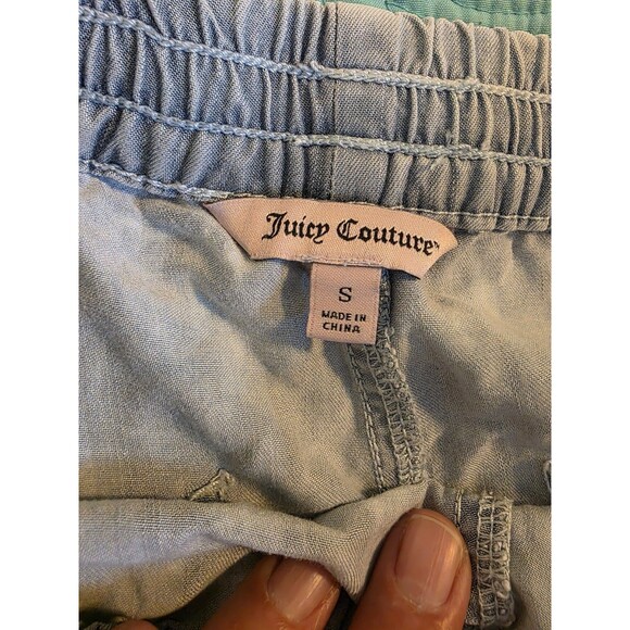Juicy Couture Women's Small Light Blue Lyocell‎ Drawstring Elastic Waist Shorts - Picture 2 of 8